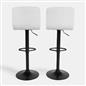 Bar Stools x 2 Backs Kitchen Chair Swivel Breakfast Boucle Pub Seat Adjustable