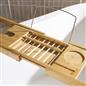 OHS Extendable Bath Tray Bamboo Bathtub Shelf Caddy Freestanding
