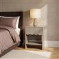 OHS Scallop Bedside Ribbed Wood Nightstand 1 Drawer Storage Unit End Table