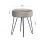 Dressing Table Stool Velvet Round Makeup Vanity Seat Chair Metal Legs Pouffe