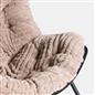 OHS Rocking Chair Ribbed or Smooth Faux Fur Upholstered Metal Frame Cushioned