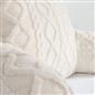 Cuddle Cushion for Adults, Reading Pillow for Bed Sofa Cable Knit - Cream