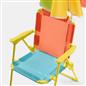 OHS Kids Camping Chair Parasol Set Colour Block Outdoor Garden Folding Seat