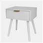 OHS Ribbed Bedside Nightstand 1 Drawer Storage Unit Wooden End Table