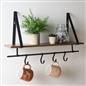 Wooden Shelving Hooks Kitchen Display Cup Holder Office Wall Storage Organiser