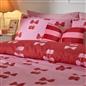 OHS Cherry Bow Bedding Set Microfibre Reversible Duvet Cover with Pillowcase