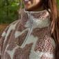 OHS Half Zip Hoodie Geometric Print Teddy Fleece Jumper Pullover Sweatshirt