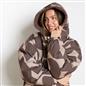 OHS Drying Changing Robe Geo Print Sherpa Lined Water Resistant Oversize Coat