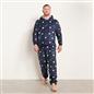 OHS Mens Printed Loungewear Set Winter Sherpa Nightwear 2-Piece Hoodie Jogger
