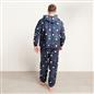 OHS Mens Printed Loungewear Set Winter Sherpa Nightwear 2-Piece Hoodie Jogger