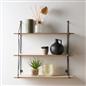 3 Tier Wooden Shelving Wall Display Wire Modern Organiser Home Storage Office