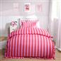 Frill Duvet Cover Bedding Set Pillowcase Stripe Quilt Luxury Double King Size