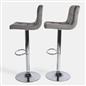 Adjustable Bar Stools x 2 Velvet Swivel Pub Seat Kitchen Breakfast Counter Chair