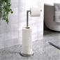 Free Standing Toilet Roll Holder Space Saving Storage Bathroom Loo Roll Frame