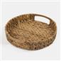 Round Serving Tray Home Accessory Display Seagrass Decorative Organiser Bedroom