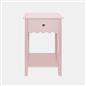 OHS Scallop Bedside Wood Nightstand 1 Drawer Storage Unit End Table Home Decor