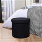 OHS Ottoman Boucle Storage Box Folding Footstool Cube Round Rectangle
