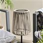 OHS Solar Table Lamp Rattan Cordless Outdoor Garden Light Dusk Sensor