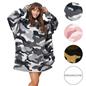 Dreamscene Camo Oversized Hoodie Blanket Giant Hiking Wearable Sherpa Sweatshirt