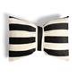 OHS Bow Shaped Cushion Striped Matte Velvet Novelty Decorative Scatter Pillow