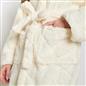 OHS Braided Fleece Dressing Gown Robe Womens Supersoft Hooded PJ Loungewear