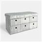 Storage Cube Unit 6 Draw Ottoman Space Saving Velvet Chest Shoe Boucle Organiser