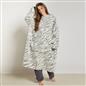 OHS Animal Prints Hoodie Blanket Sherpa Lined Fleece Wearable Throw