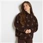OHS Bows Half Zip Hoodie Teddy Fleece Winter Thermal Jumper Pullover Sweatshirt