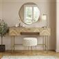 OHS Chevron Dressing Table Engineered Wood Makeup Vanity Desk with 3 Drawers