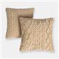 OHS Cable Knit Cushion Covers 2 Pack Sherpa Square Pillowcases Home Decor
