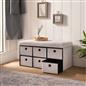 Storage Cube Unit 6 Draw Ottoman Space Saving Velvet Chest Shoe Boucle Organiser