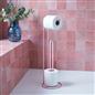 OHS Metal Toilet Roll Holder Freestanding Bathroom Storage Organiser