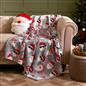 OHS Christmas Throw Soft Polar Fleece Novelty Xmas Blanket Thermal Bedspread