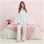 OHS Bows Pyjama Set Womens Jersey Button Through Soft Nightwear Loungewear