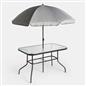 OHS 8 Piece Patio Set Foldable Table Chairs Parasol Outdoor Garden Furniture