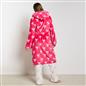 OHS Bows Dressing Gown Flannel Winter Sherpa Lined Loungewear Hooded Bathrobe