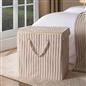 OHS Ribbed Laundry Basket with Lid Foldable Hamper Bag Washing Bin Storage