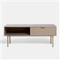 OHS Ribbed Coffee Table with Drawer Engineered Wood Shelf Storage Home Decor