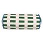 OHS Checkerboard Print Bolster Pillow Piped Matte Velvet Back Support Cushion