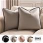 OHS Piped Edge Cushion Covers Matte Velvet Soft Luxury 2/4 Square Pillowcases