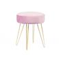 Dressing Table Stool Velvet Round Makeup Vanity Seat Chair Metal Legs Pouffe