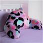 OHS Leopard Cuddle Cushion Kids Soft Fleece Reading Pillow Arms Lumbar Bed Chair