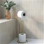 OHS Metal Toilet Roll Holder Freestanding Bathroom Storage Organiser