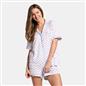 OHS Hearts Short Pyjama Set Womens Jersey Button Through Nightwear Loungewear