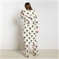 OHS Bows Dressing Gown Flannel Winter Sherpa Lined Loungewear Hooded Bathrobe
