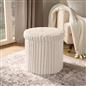 OHS Storage Box Lid Ottoman Folding Ribbed Fleece Footstool Tub Seat