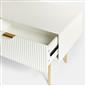OHS Ribbed Coffee Table with Drawer Engineered Wood Shelf Storage Home Decor