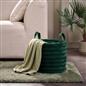 OHS Ribbed Storage Basket with Handles Faux Fur Compact Bucket Organiser