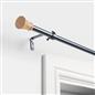 OHS 120-200cm Curtain Pole Extendable Metal 16mm Ball Trumpet Twist Finnials