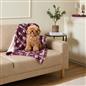 OHS Printed Pet Blanket Reversible Sherpa Fleece Dog Cats Thermal Calming Throw
